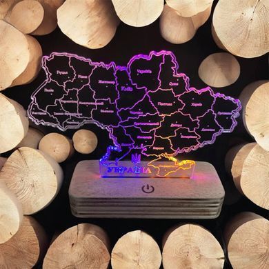 Настільний нічник карта України | Акрил + LED (120 годин автономності)